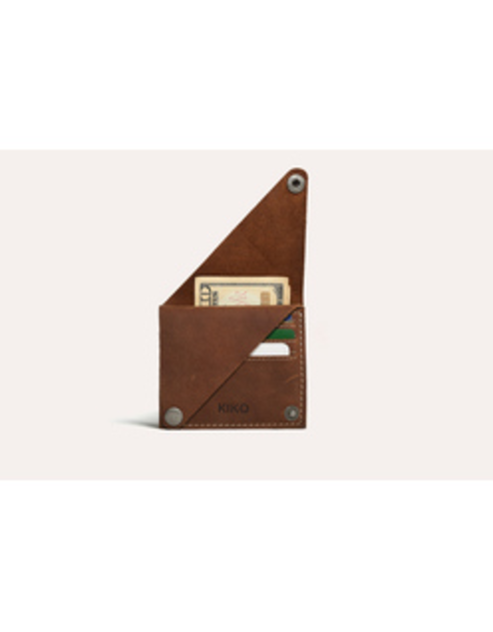 CARD CASE-WING FOLD, LEATHER, BROWN