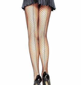 PANTYHOSE-FISHNET INDUSTRIAL W/BACK SEAM, BLACK