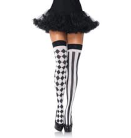 THIGH HIGH-HARLEQUIN,BLK/WHT