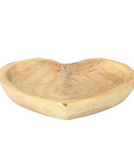 TRAY-WOOD-HEART SHAPE, 9-1/2"L x 6-1/4”