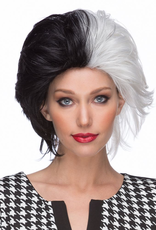 WIG-CTR-WICKED BLK/WHT SHORT