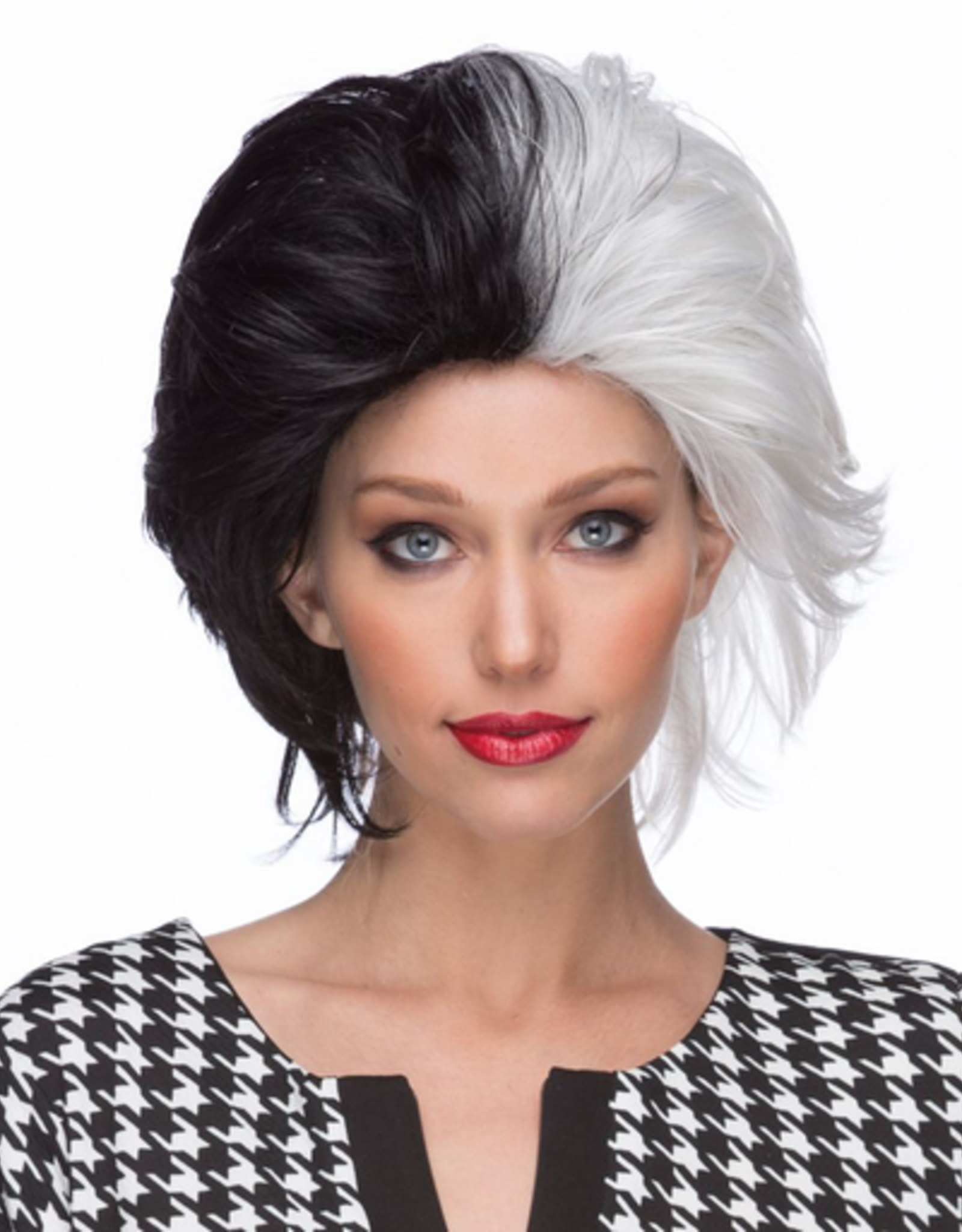 WIG-CTR-WICKED BLK/WHT SHORT
