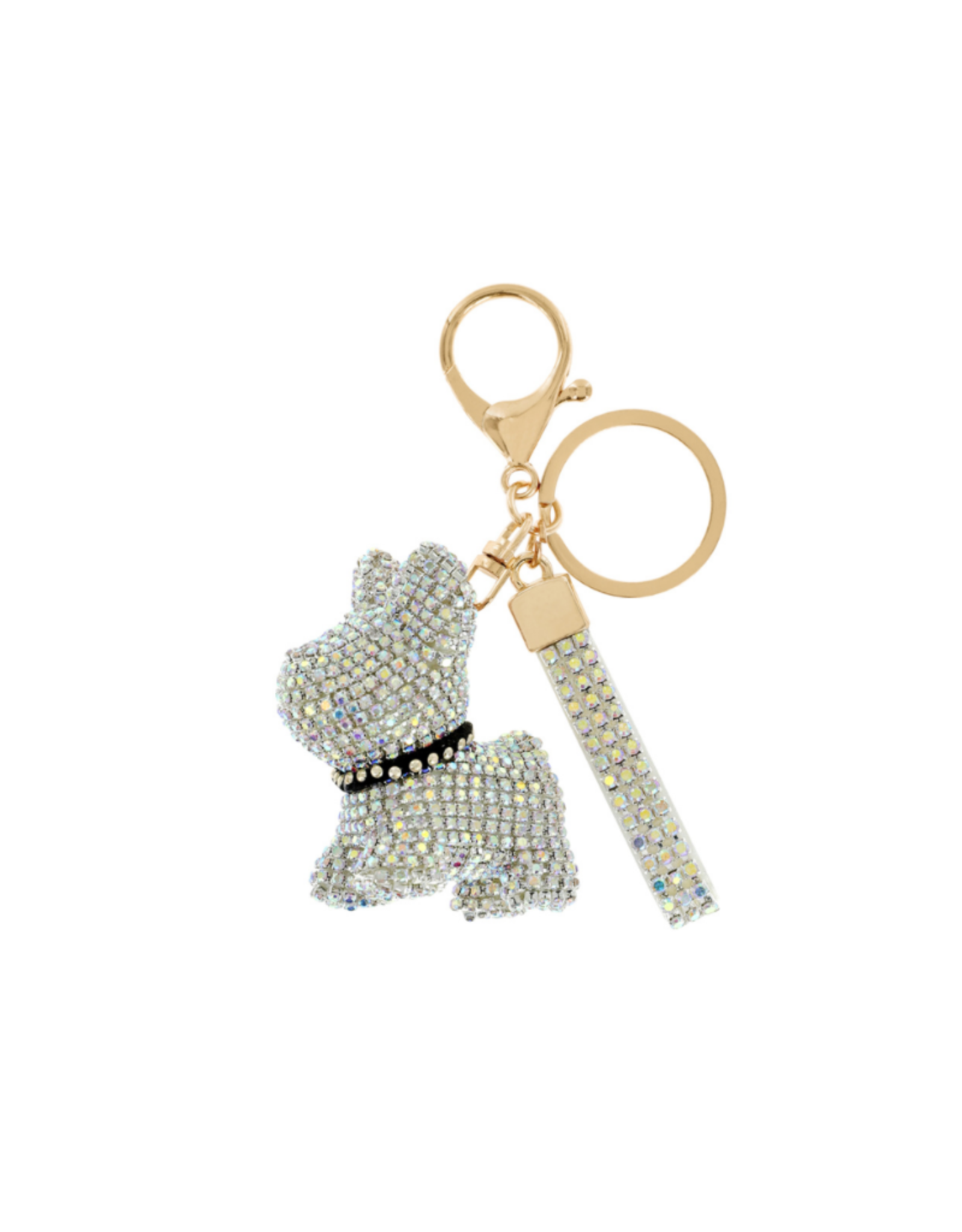 KEYCHAIN-RHINESTONE CUTE DOG