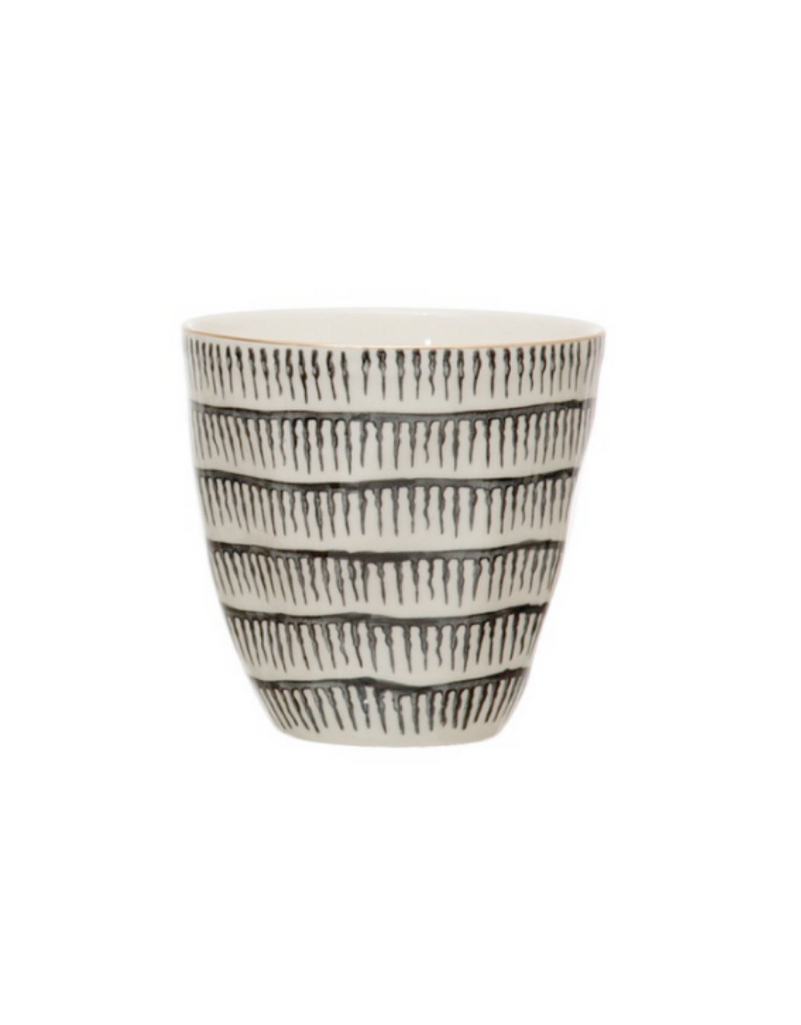 CUP-BLK/WHITE PATTERN, ELECTROPLATING, 8OZ