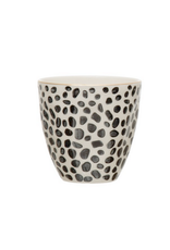 CUP-BLK/WHITE PATTERN, ELECTROPLATING, 8OZ