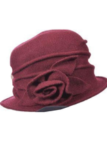 HAT-CLOCHE-BOILED WOOL "SIENNA" ROSETTE