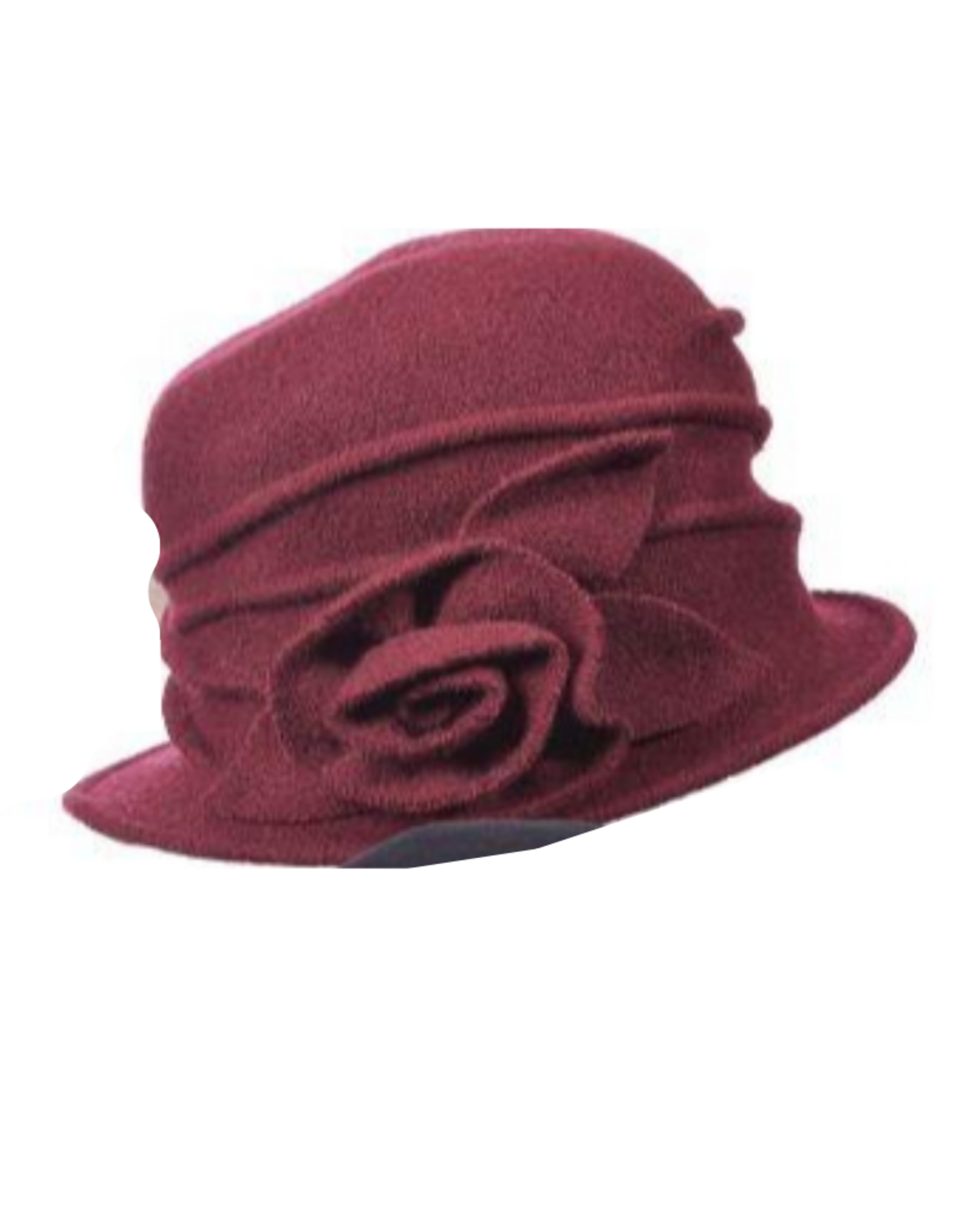 HAT-CLOCHE-BOILED WOOL "SIENNA" ROSETTE