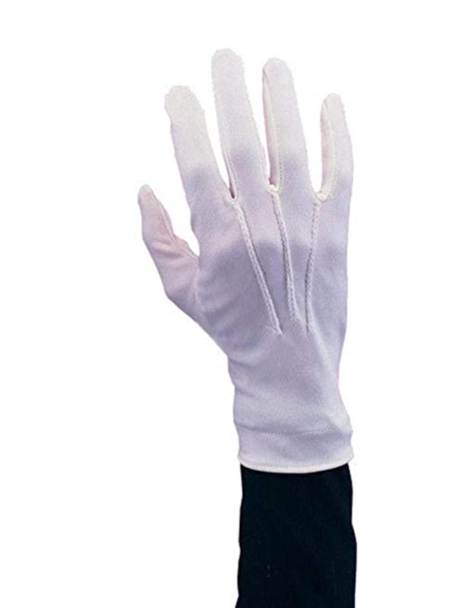 GLOVES-MENS STRETCH NYLON W/ SNAP,  WHITE