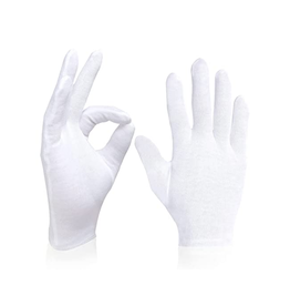 GLOVES-MENS COTTON SANTA, WHITE