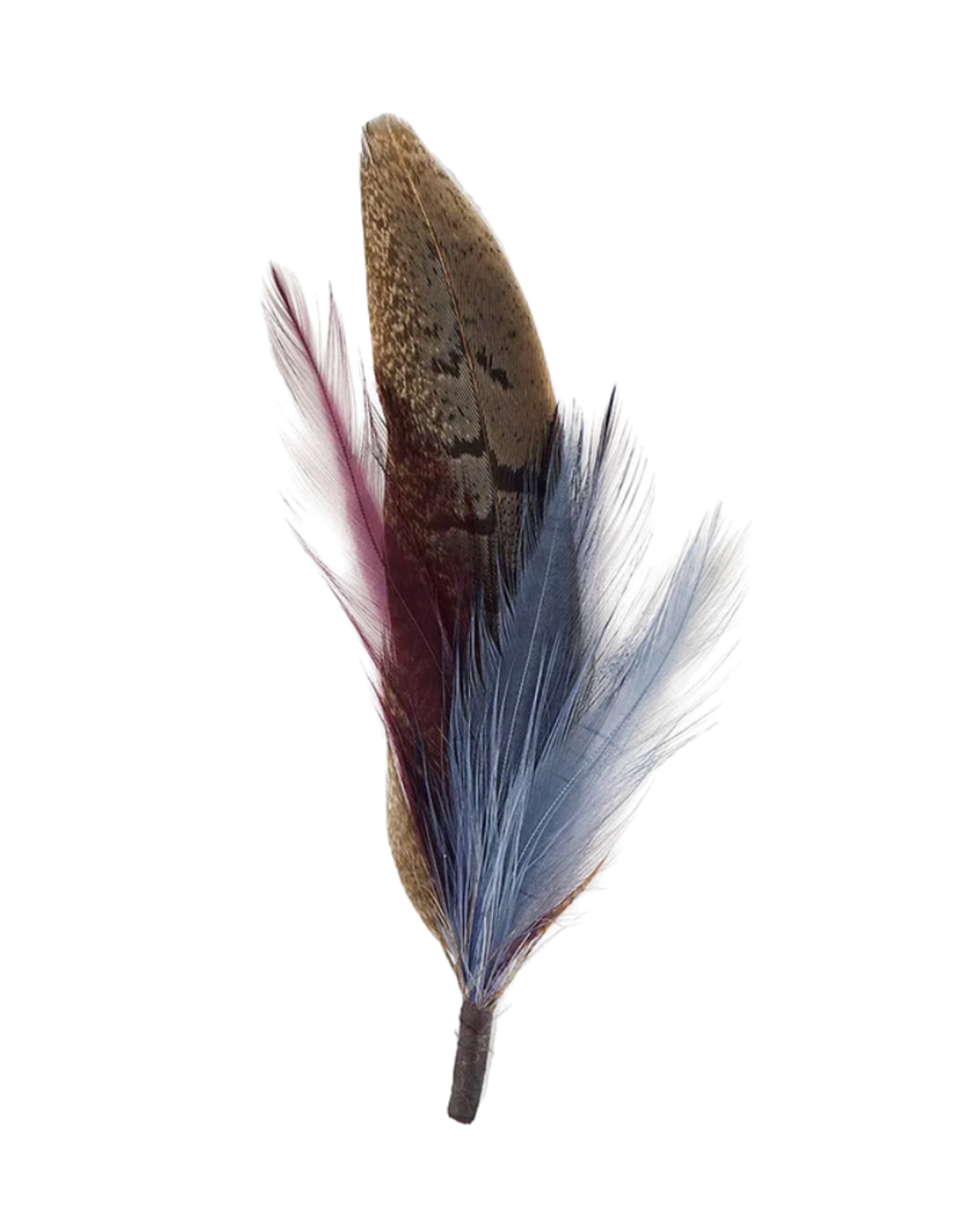 HAT TRIM-FEATHER-PHEASANT HACKLE BLUE/PLUM