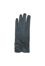 GLOVES-FASHION W/TWISTED BOW, FAUX SUEDE