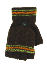 GLOVES-KNIT FINGERLESS-STRIPE W/ CAP