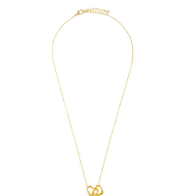 NECKLACE-GOLD DIPPED LINKED HEARTS GOLD