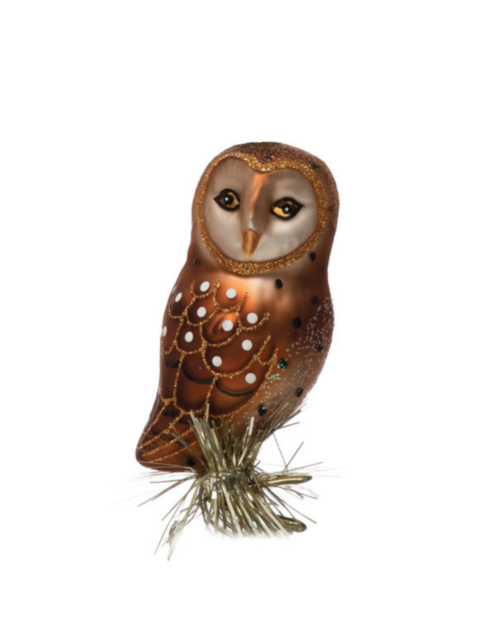 ORNAMENT-GLASS-OWL CLIP ON