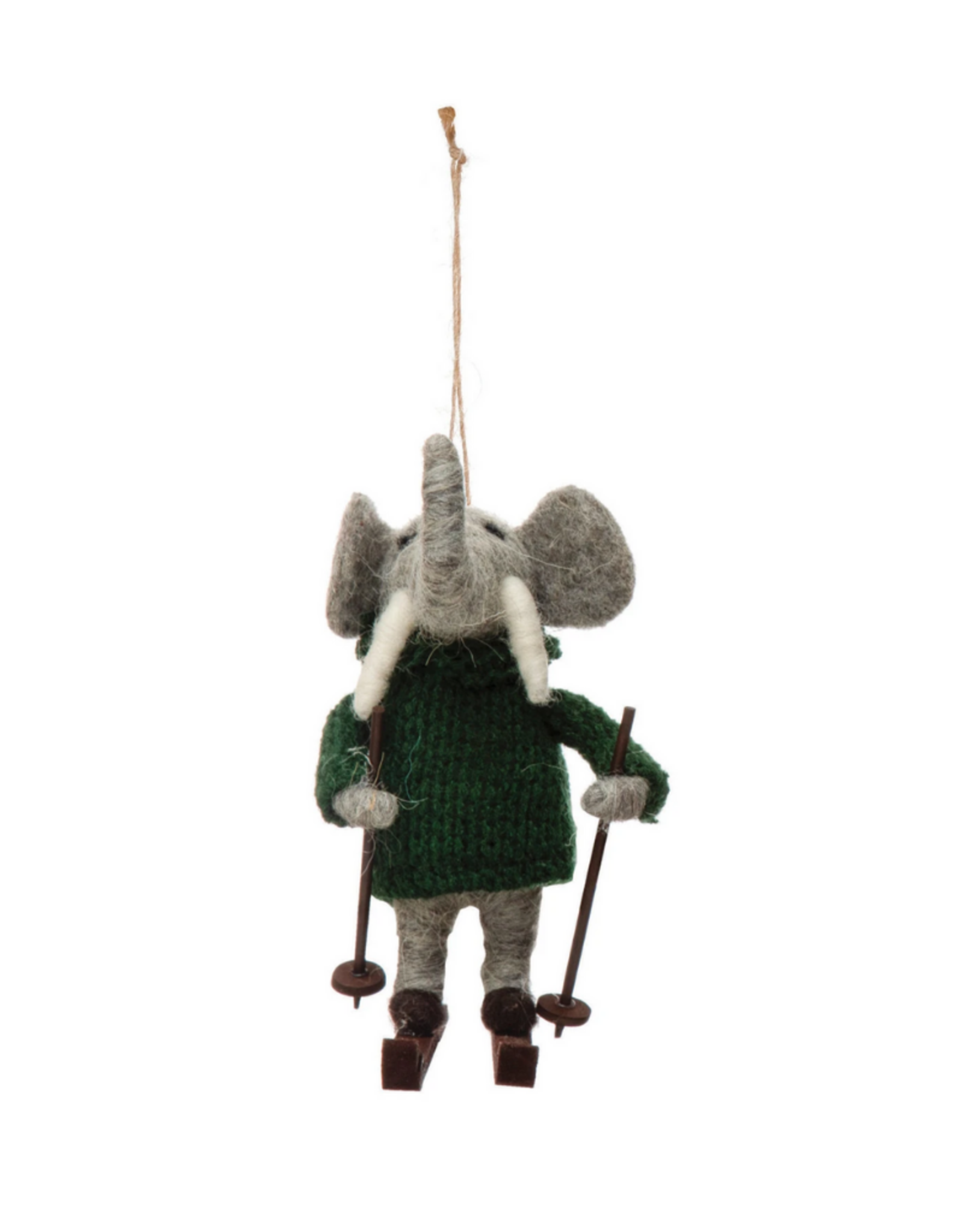 ORNAMENT-FELT-ANIMAL SKIING