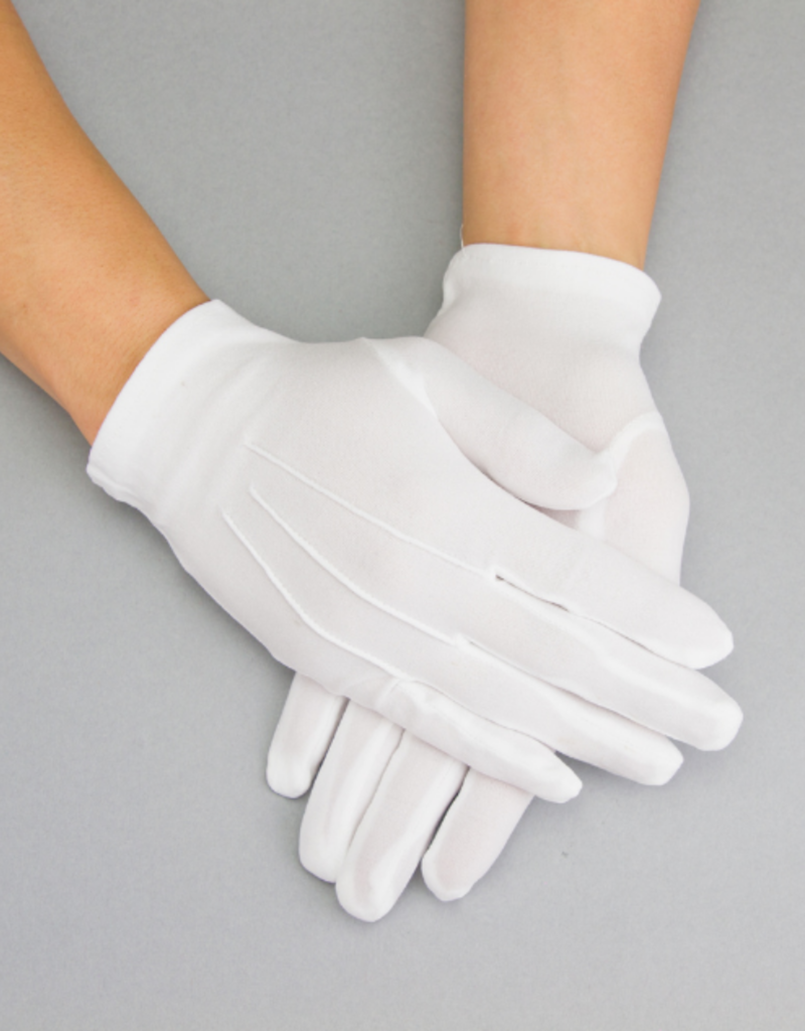 GLOVES-CLASSIC WRIST LENGTH WHITE W/CREASES