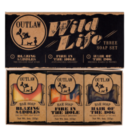 Faire/Outlaw BAR SOAP GIFT SET "WILD LIFE WESTERN, 3 BARS