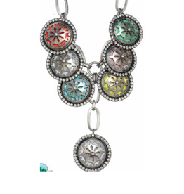 TOVA NECKLACE "BRANDISE" ANTQ SLVR/COLORS