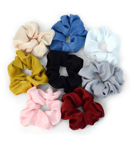 SCRUNCHIE-SOLID  BLUSH, ASST