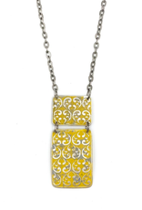 Faire/Anju Jewelry NECKLACE-SILVER PATINA-YELLOW