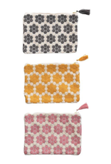 POUCH-COTTON VELVET W/HONEYCOMB PATTERN