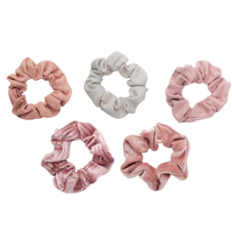 Faire/Kitsch SCRUNCHIE-VELVET, BLUSH & MAUVE ASST