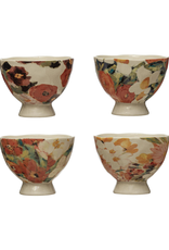 BOWL-FLORAL-FOOTED, 4 ASST STYLES