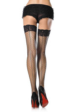 THIGH HIGH-FISHNET INDUSTRIAL W/STAY UP LACE TOP