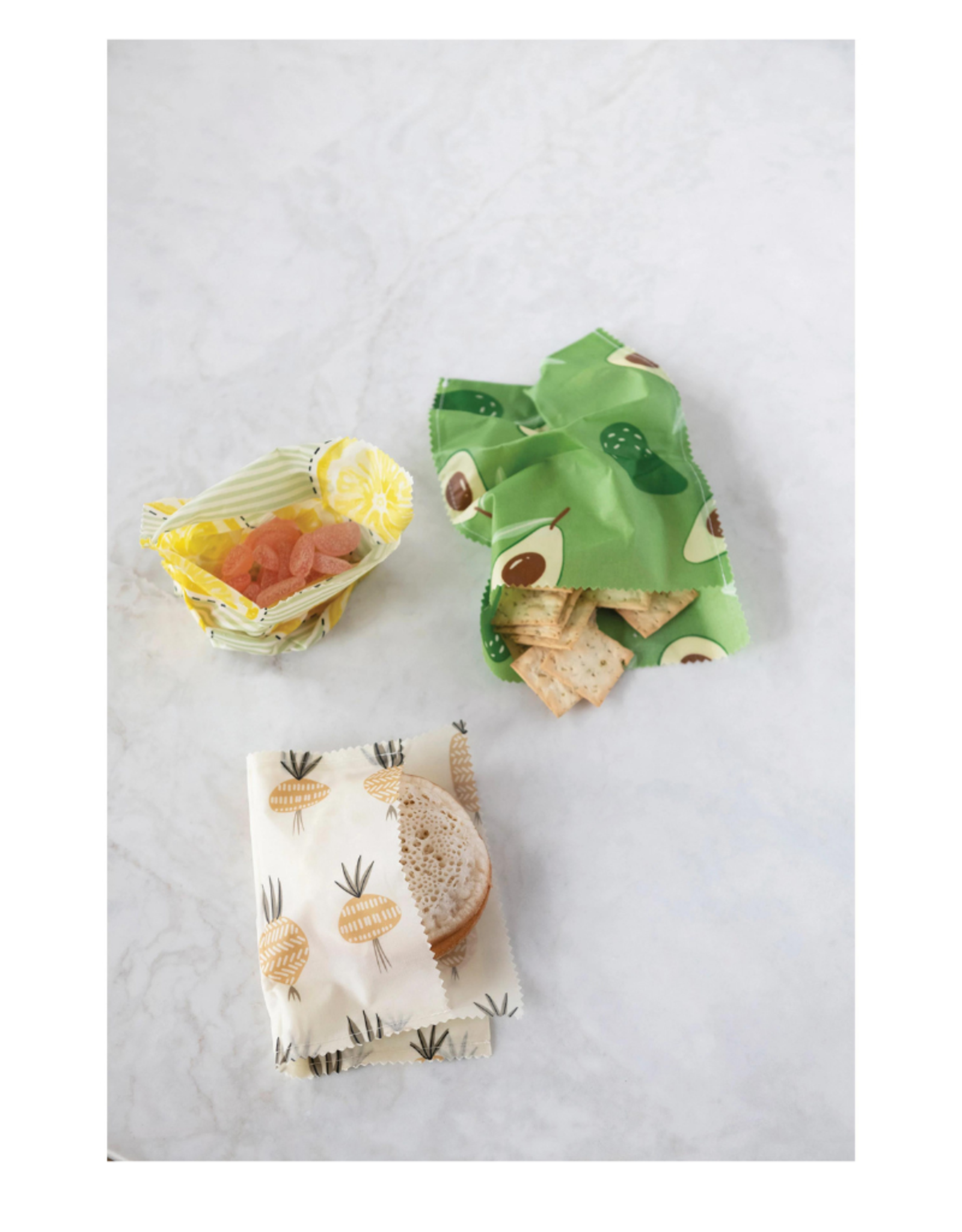 FOOD BAGS-BEESWAX-SET OF 2 ASST