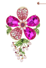 BROOCH-GEMSTONE-BLOOM FLWR