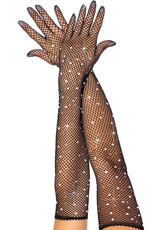 GLOVES-OPERA-FISHNET W/RHINESTONE