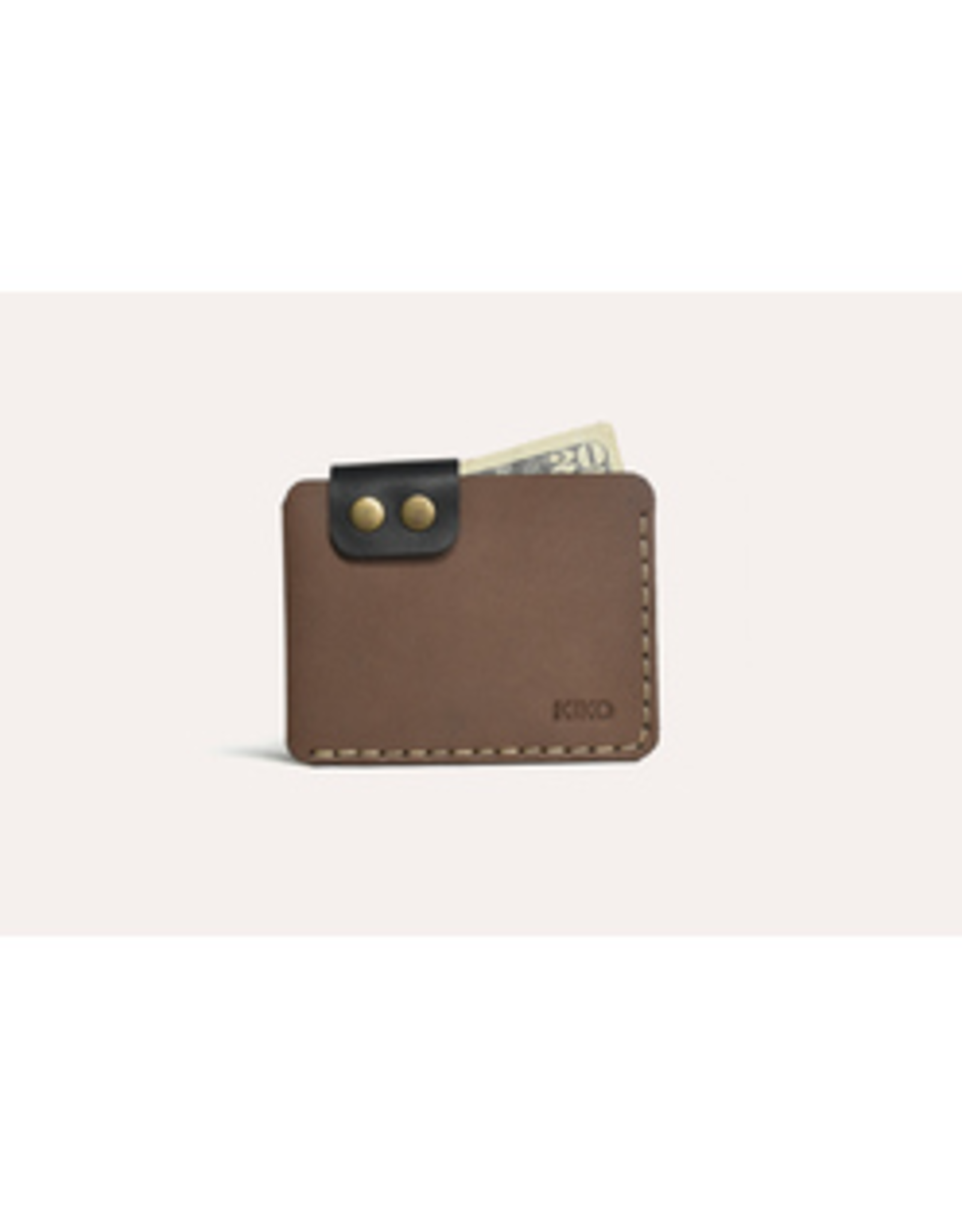 WALLET-CARD, W/SNAP CLOSURE, LEATHER, BROWN