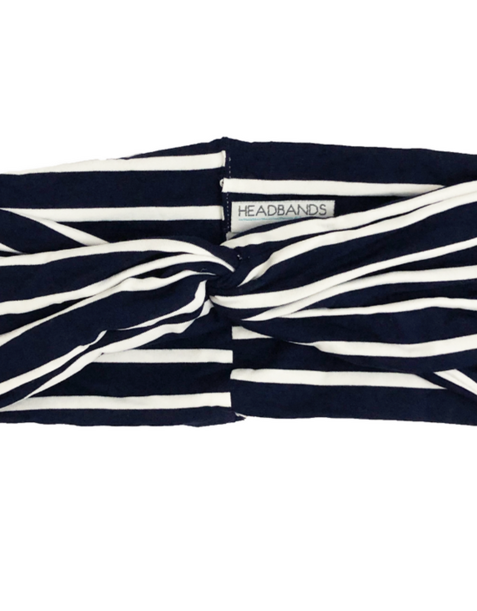 HEADBAND-TWIST NAVY STRIPED