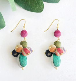 Faire/WorldFinds EARRINGS-KANTHA-TIERED DROPLET