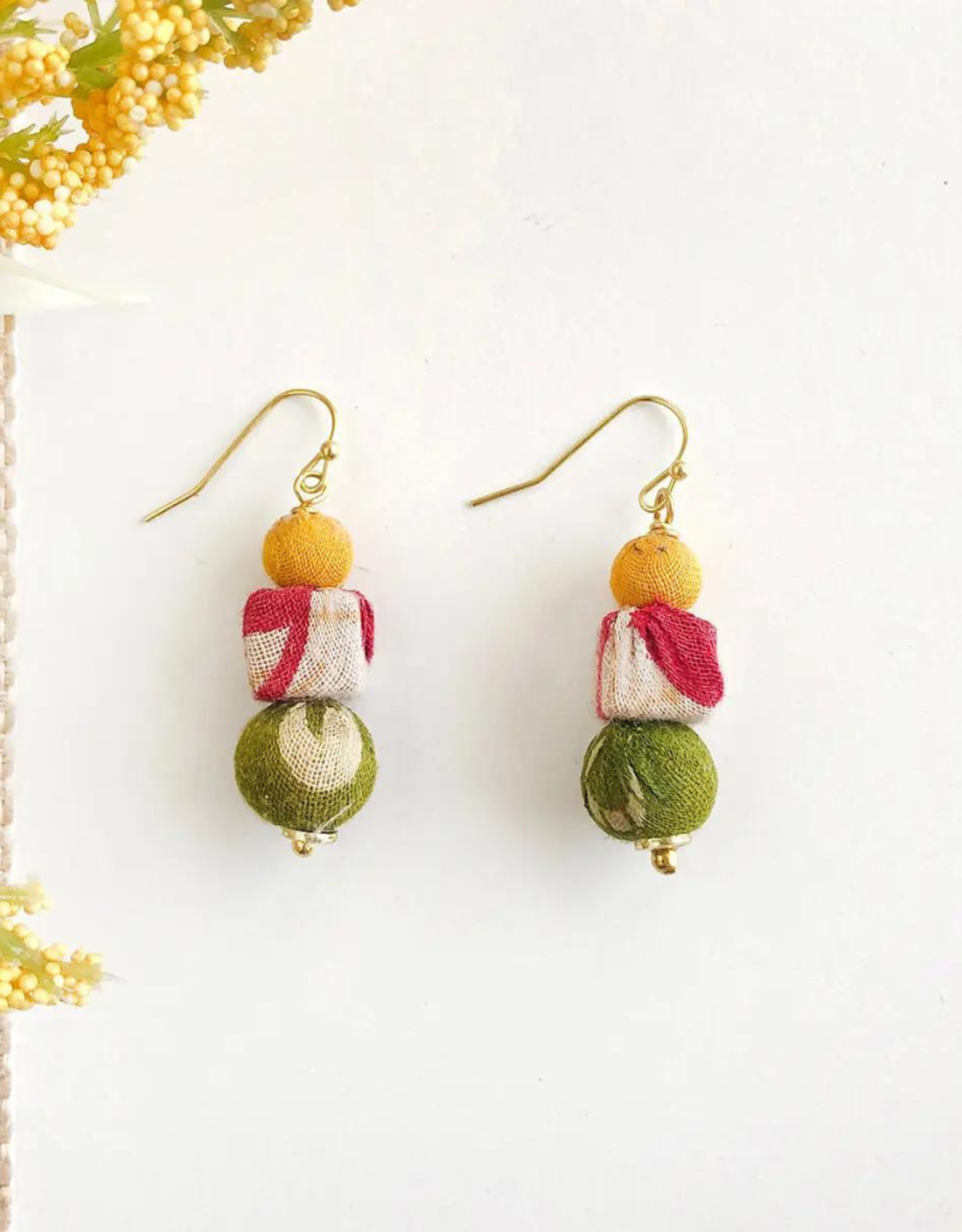 Faire/WorldFinds EARRINGS-KANTHA-SHAPES DROP