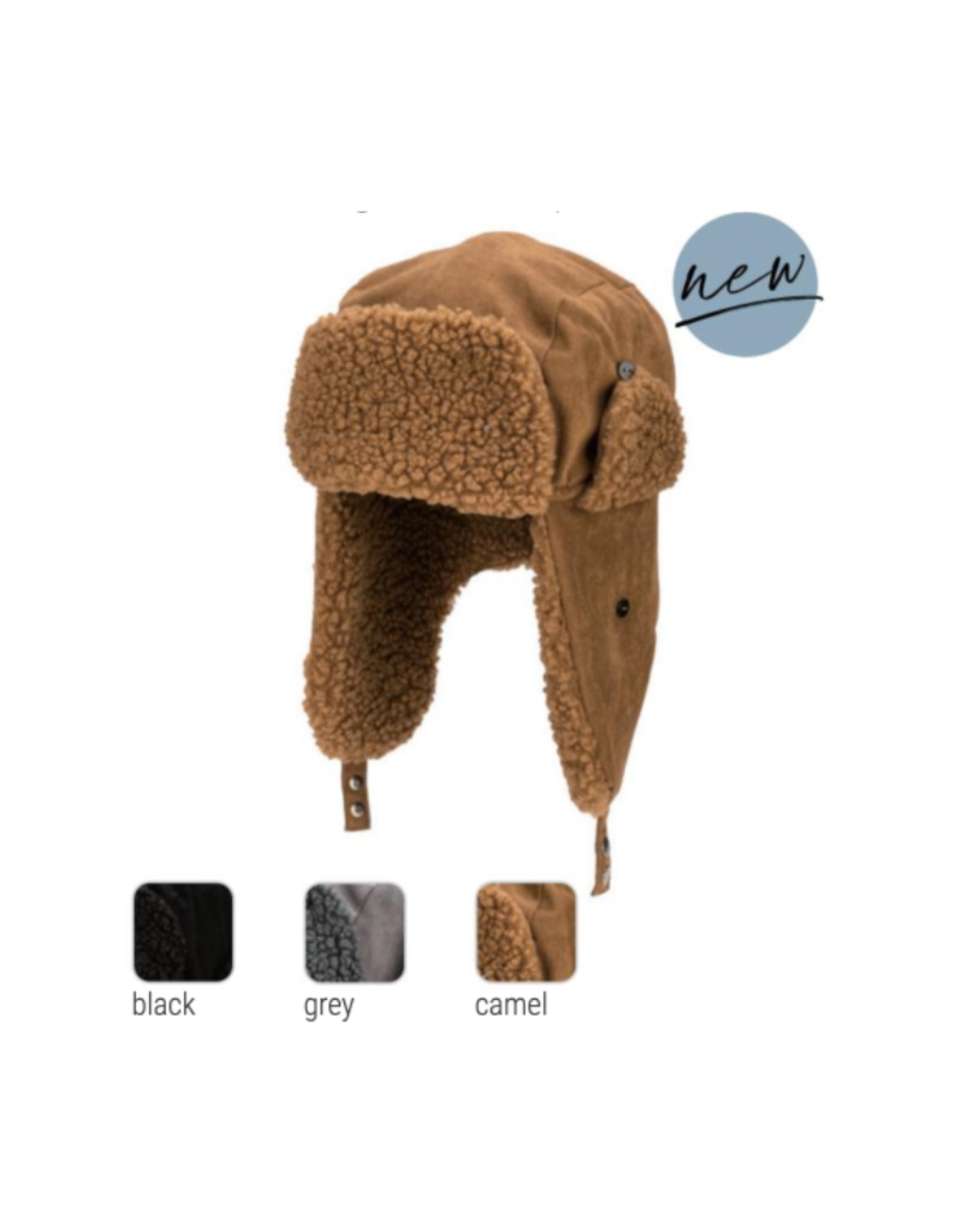 HAT-TRAPPER FAUX SUEDE SOLID