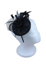 FASCINATOR-W/ROSE/NETTING /FTRS