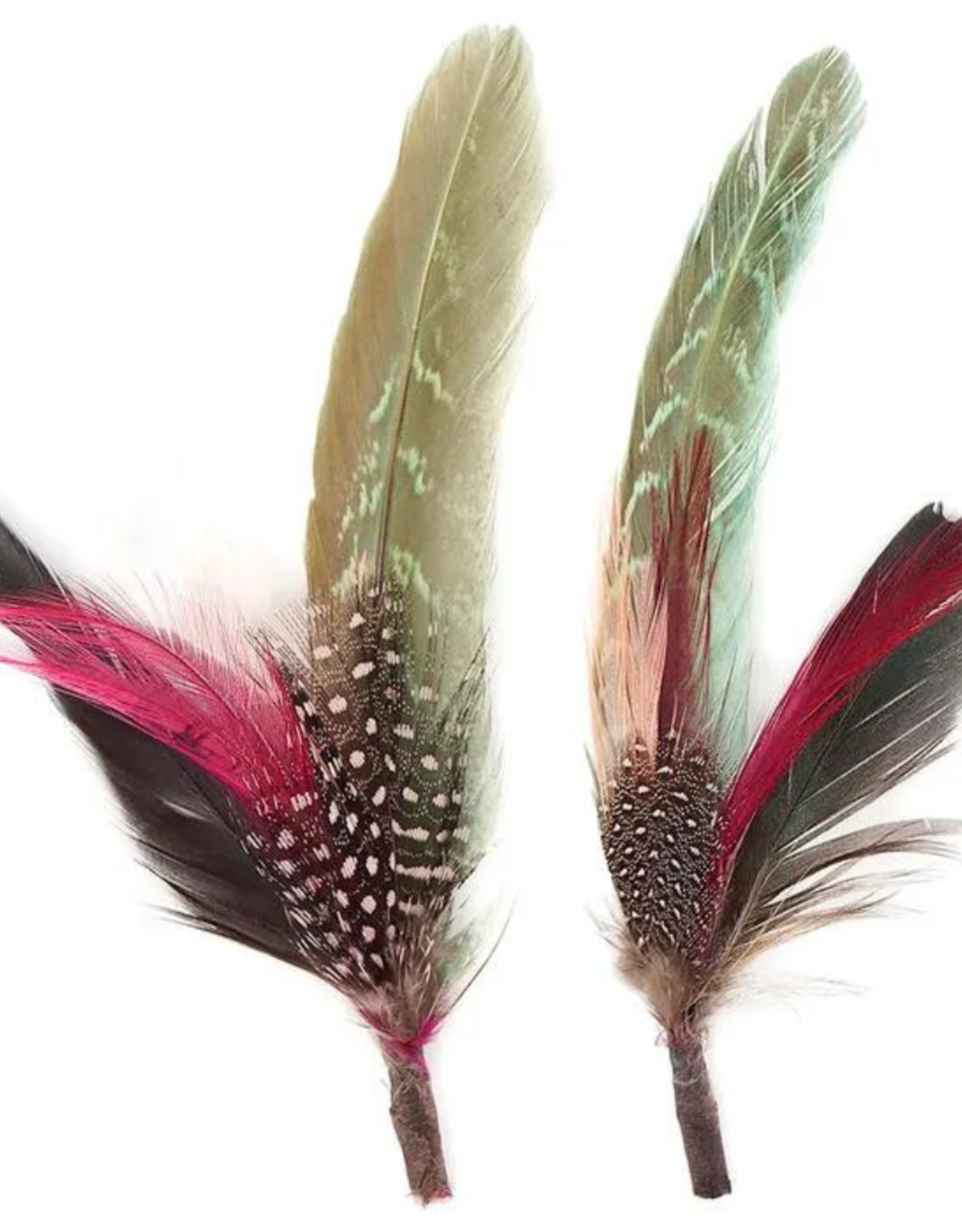 HAT TRIM-FEATHER-PHEASANT HACKLE GUINEA-CHAMPAGNE/MINT/NAT