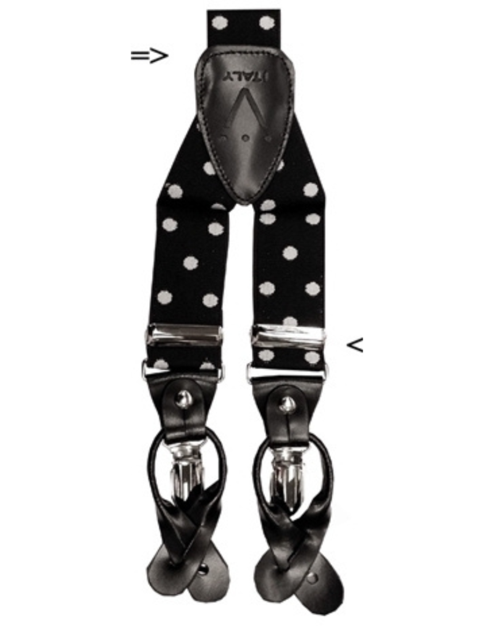 SUSPENDERS-DOT BLK/WHT