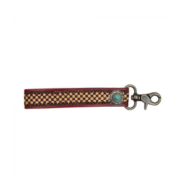 Myra Bag KEY FOB-LEATHER TOOLED W/TURQ