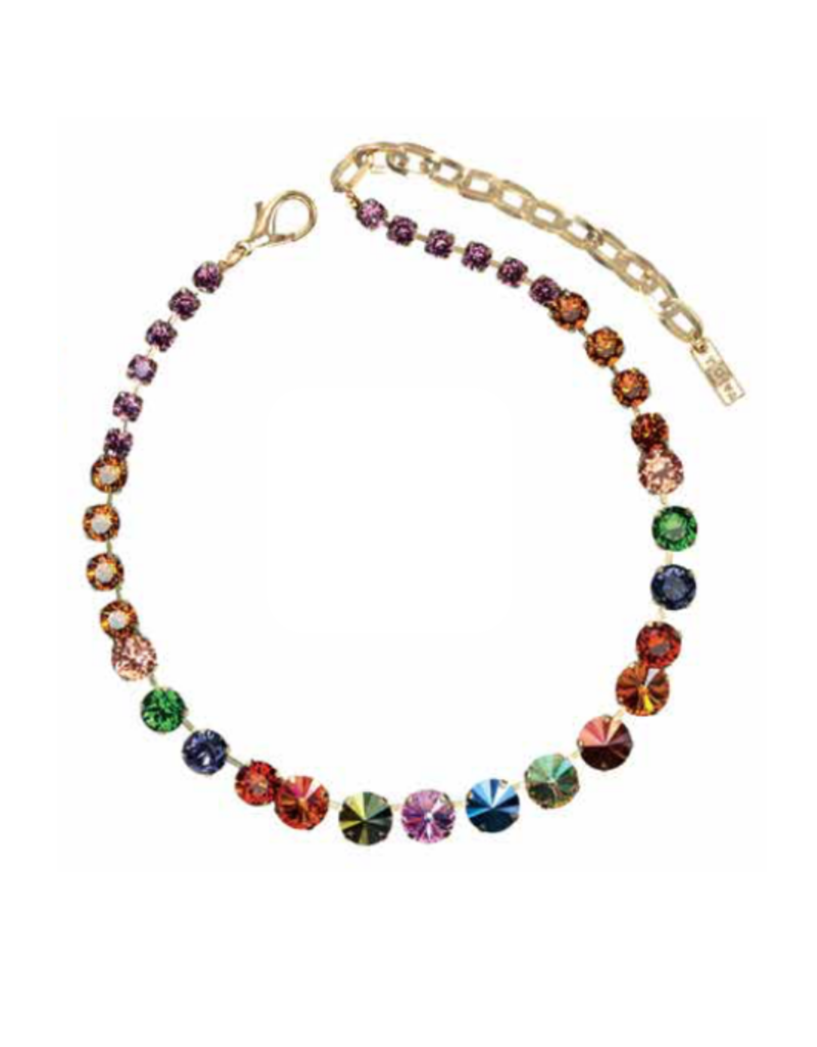 TOVA NECKLACE-CHOKER-IMA-GLD W/RHINES FALL MIX