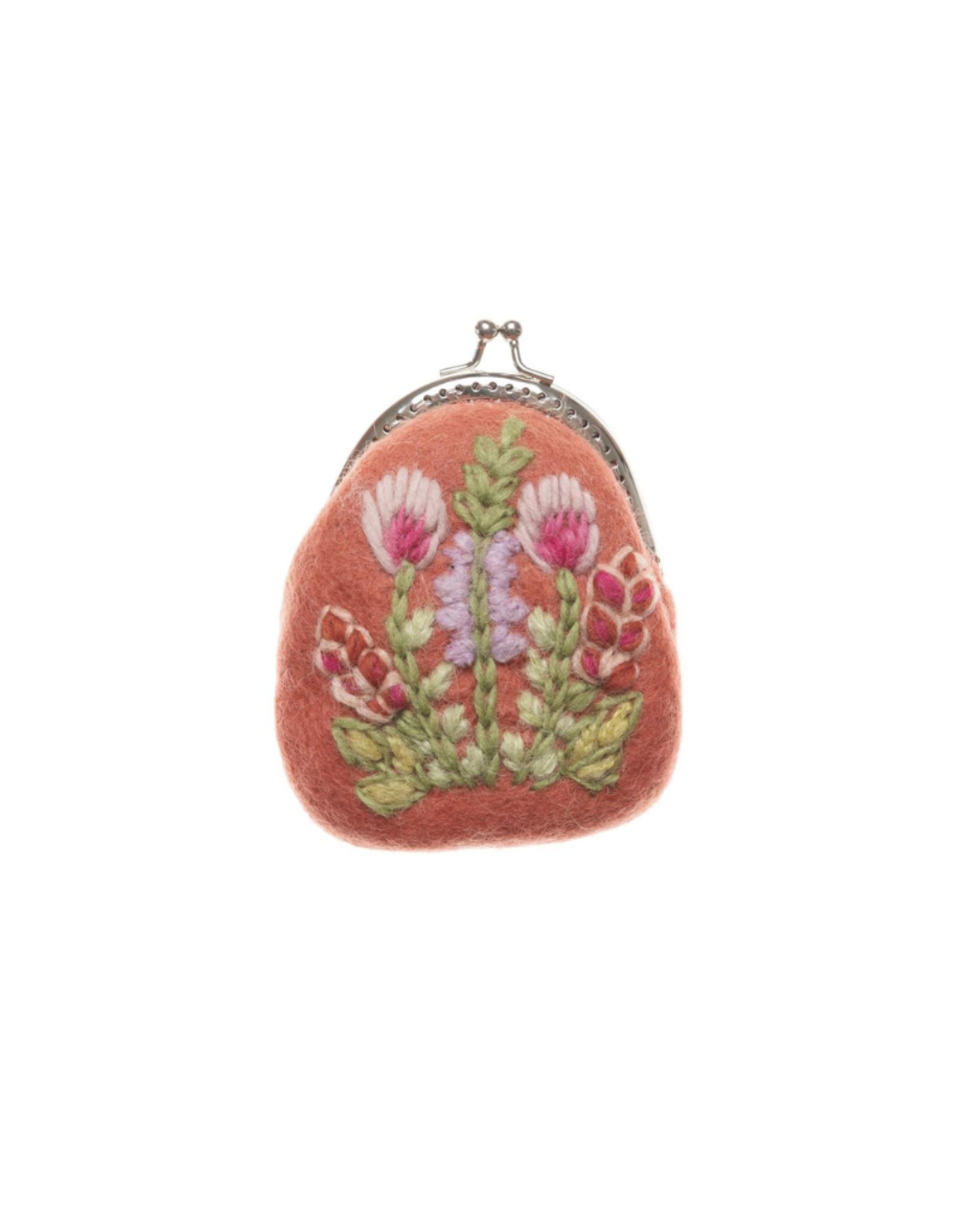 Faire/French Knot BAG-POUCH W/CLASP-MEADOW