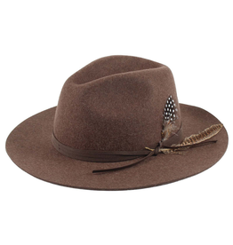 HAT-FEDORA W/CROSS BAND W/FTRS