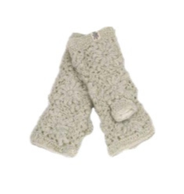 GLOVE-HANDWARMER-FLOWER CROCHET W/LUREX