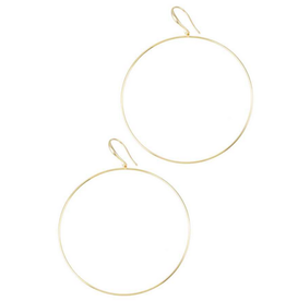 EARRINGS-GOLD DIPPED 60MM CIRCLE CHARM