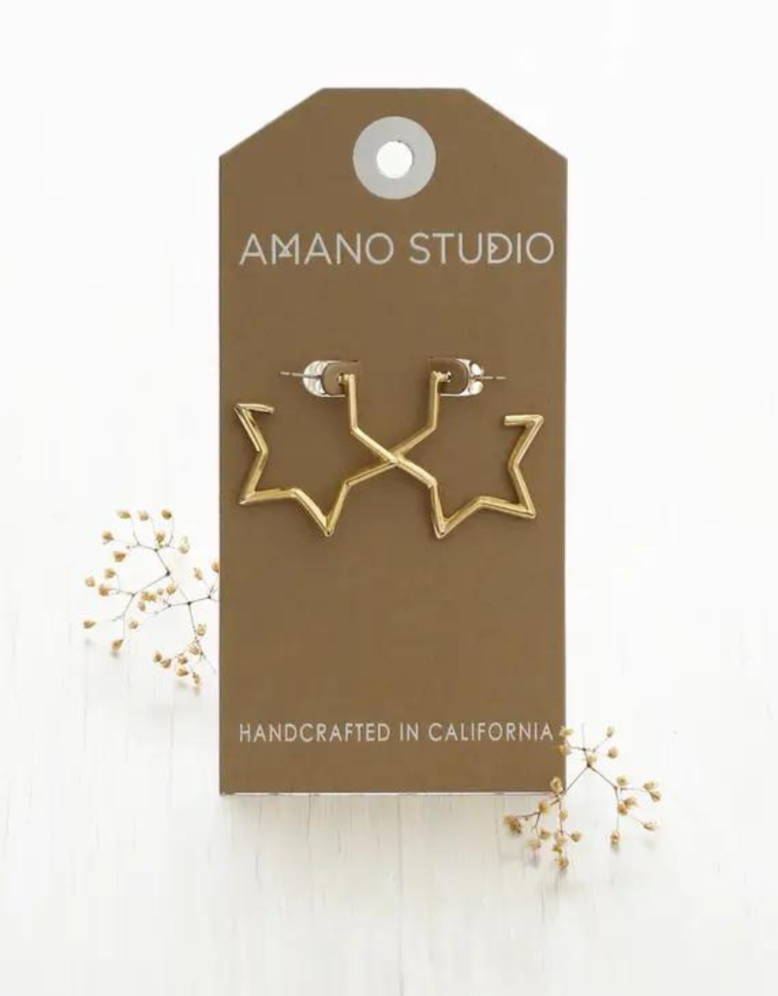 Faire/Amano Studio EARRINGS-STAR HOOPS