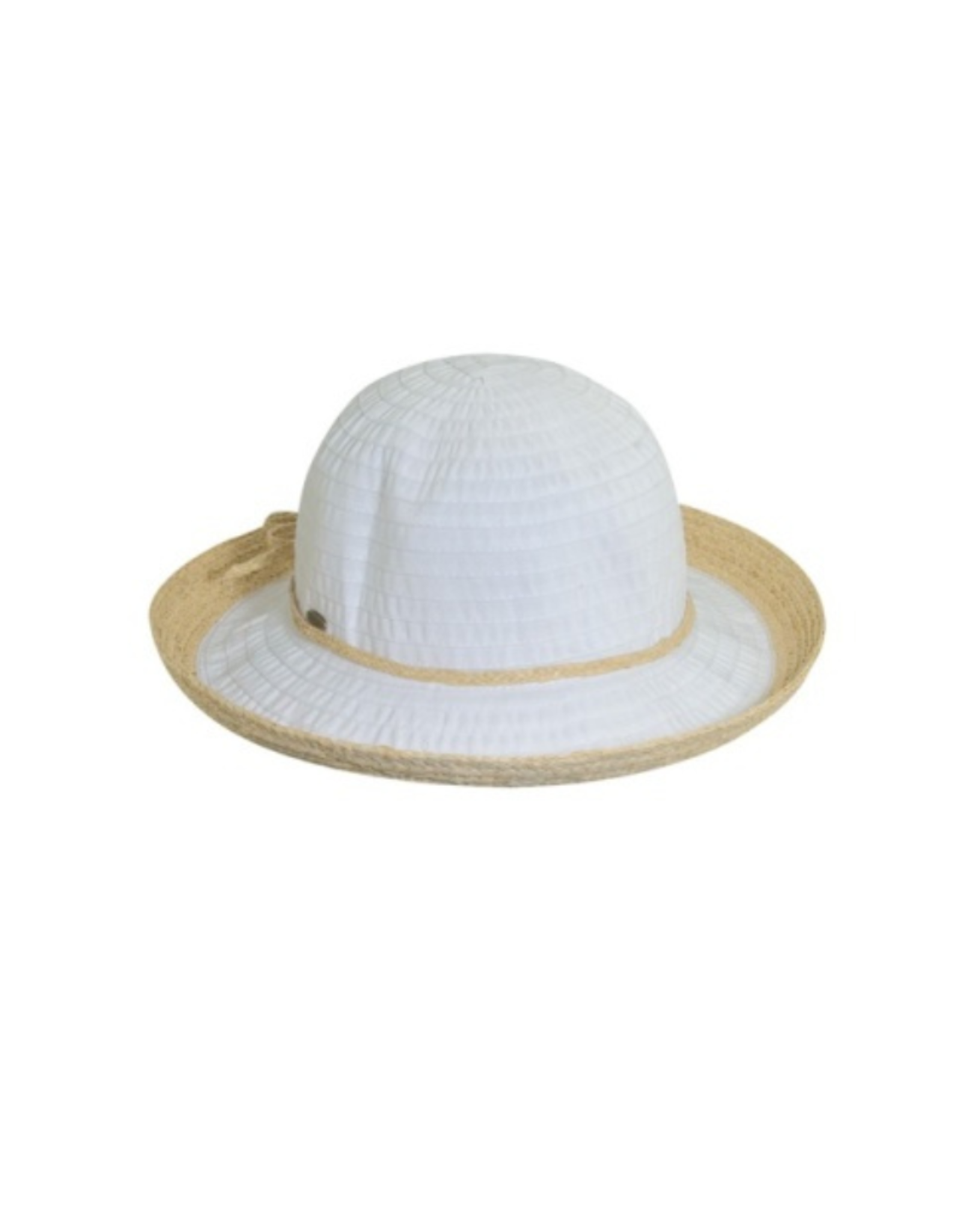 HAT-BUCKET "SARDINIA" RIBBON W/WOVEN BRIM