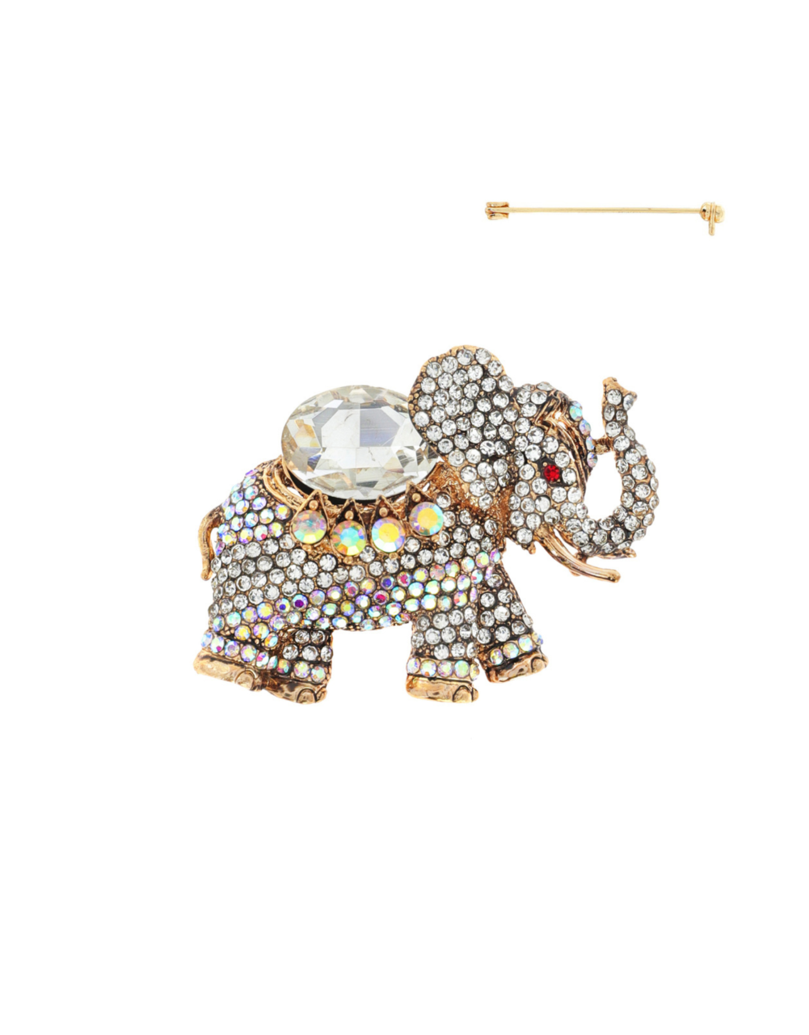 BROOCH-ELEPHANT W/RHINES