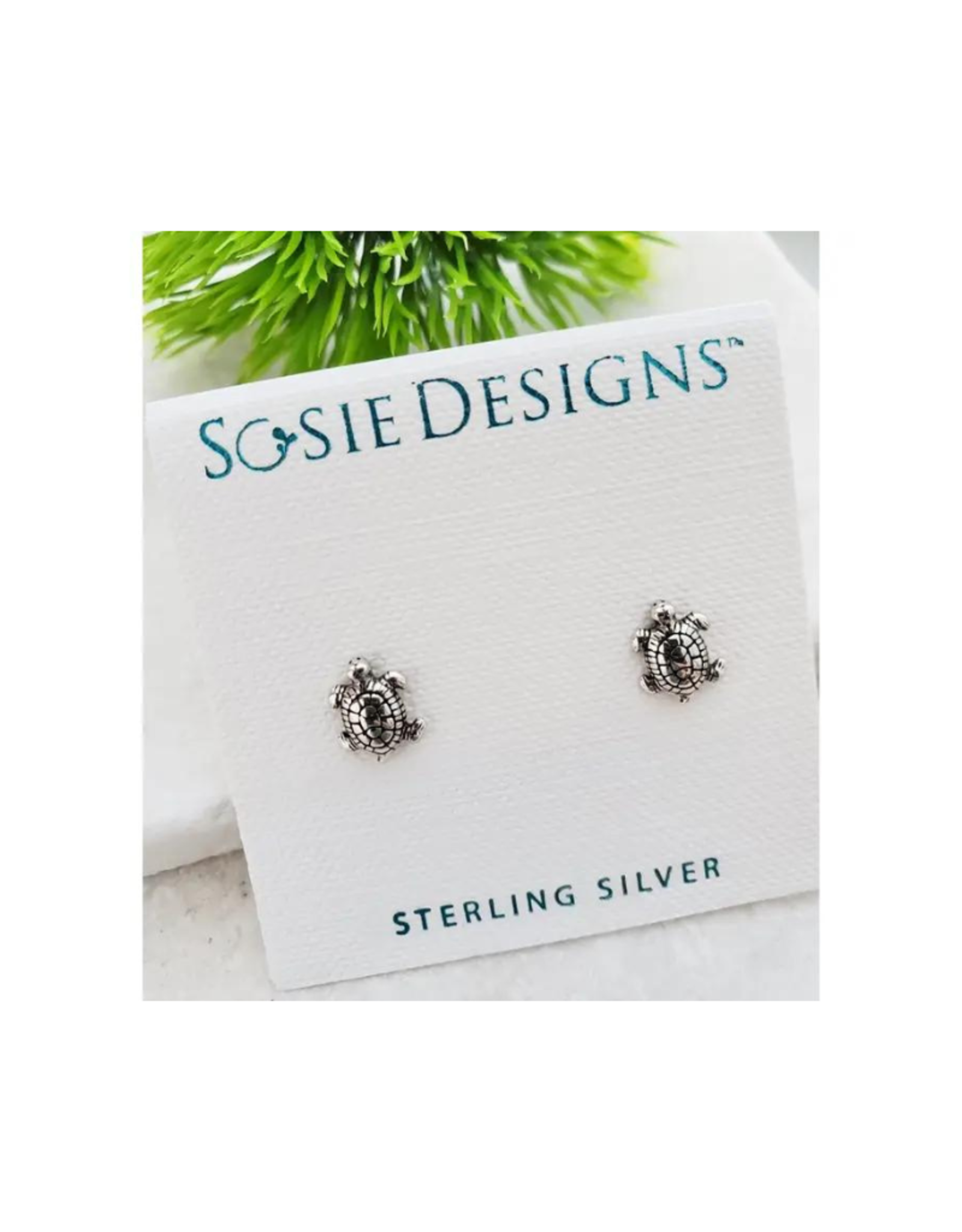 Faire/Sosie Designs EARRINGS-STUDS-SEA TURTLE SLVR