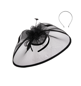 FASCINATOR-WIDE MESH W/FTRS